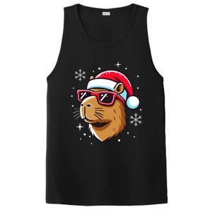 Cool Christmas Capybara With Santa Hat PosiCharge Competitor Tank