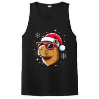 Cool Christmas Capybara With Santa Hat PosiCharge Competitor Tank