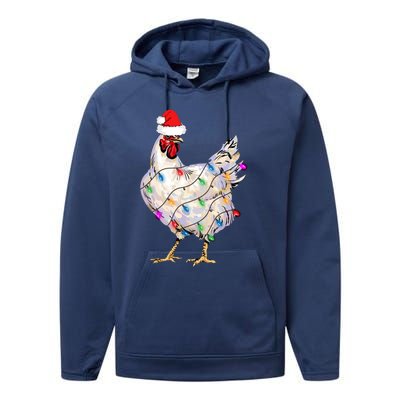 Chicken Christmas Performance Fleece Hoodie