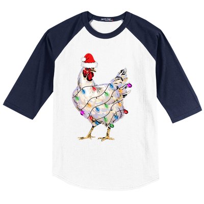 Chicken Christmas Baseball Sleeve Shirt