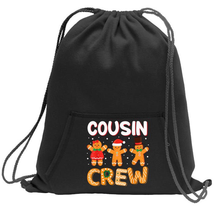 Cousin Crew Christmas Pajama Shirt Gingerbread Man Sweatshirt Cinch Pack Bag