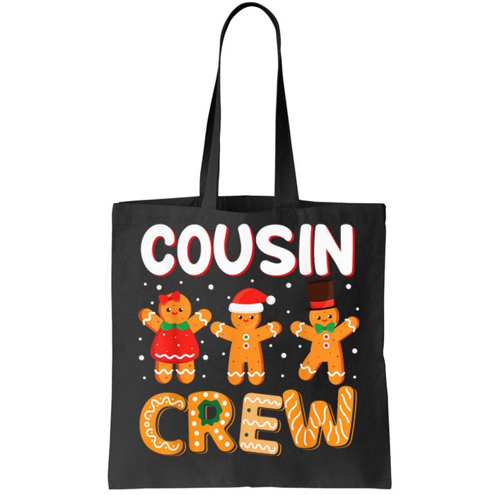 Cousin Crew Christmas Pajama Shirt Gingerbread Man Tote Bag