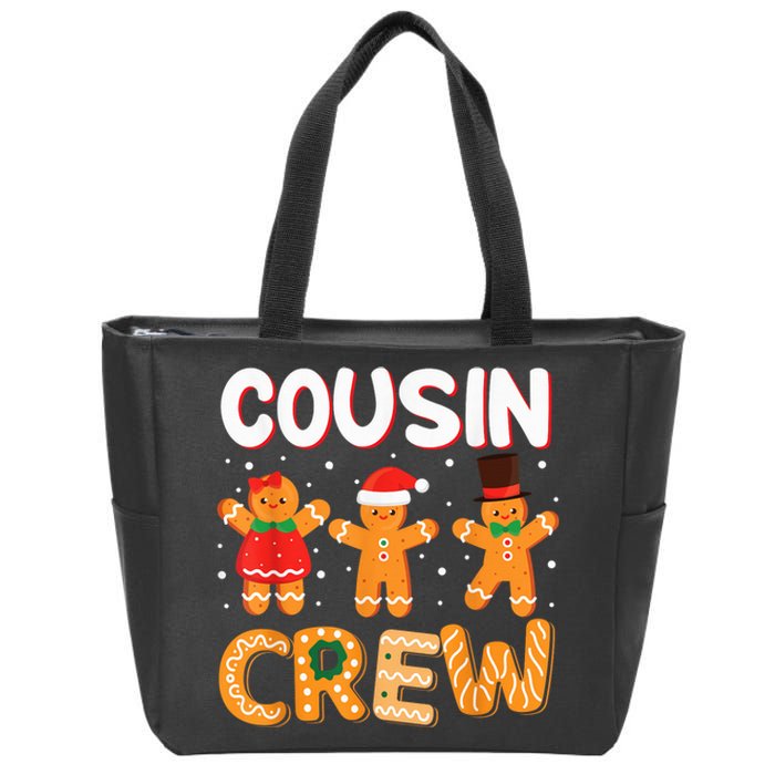 Cousin Crew Christmas Pajama Shirt Gingerbread Man Zip Tote Bag