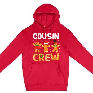 Cousin Crew Christmas Pajama Shirt Gingerbread Man Premium Pullover Hoodie