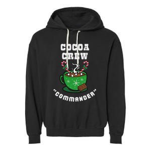 Cocoa Crew Commander Christmas Xmas Squad Picture Garment-Dyed Fleece Hoodie