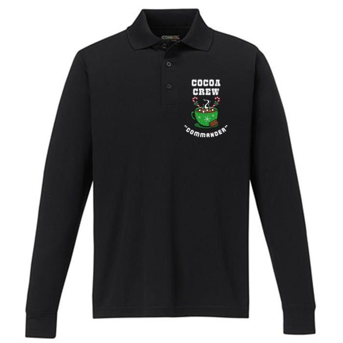 Cocoa Crew Commander Christmas Xmas Squad Picture Performance Long Sleeve Polo