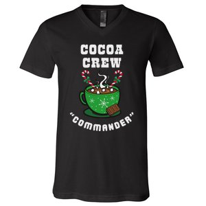 Cocoa Crew Commander Christmas Xmas Squad Picture V-Neck T-Shirt