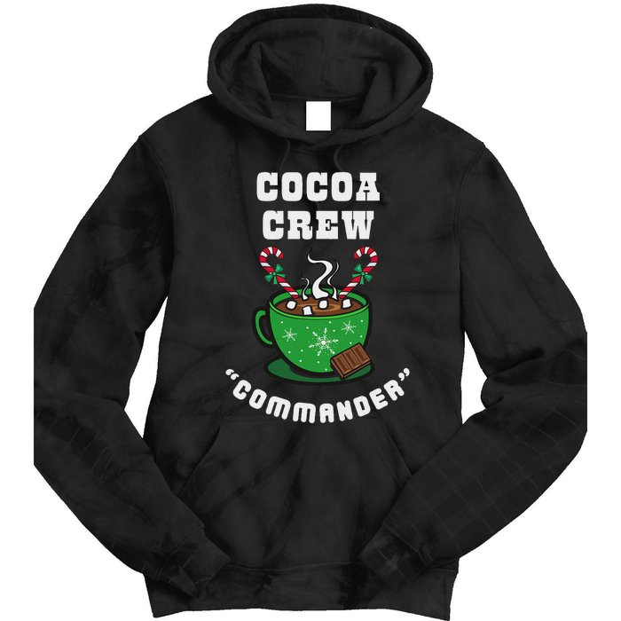 Cocoa Crew Commander Christmas Xmas Squad Picture Tie Dye Hoodie