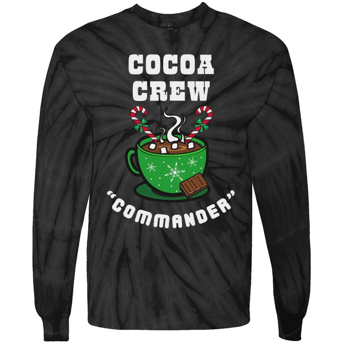 Cocoa Crew Commander Christmas Xmas Squad Picture Tie-Dye Long Sleeve Shirt