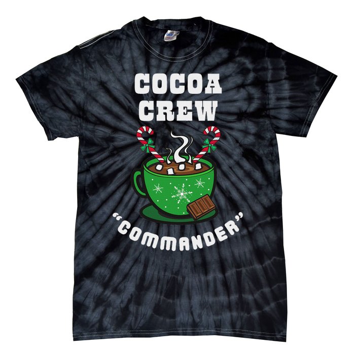 Cocoa Crew Commander Christmas Xmas Squad Picture Tie-Dye T-Shirt