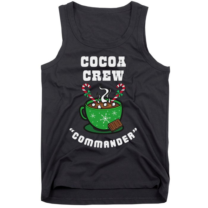 Cocoa Crew Commander Christmas Xmas Squad Picture Tank Top