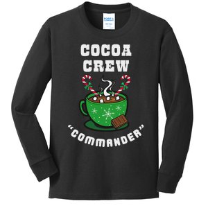 Cocoa Crew Commander Christmas Xmas Squad Picture Kids Long Sleeve Shirt