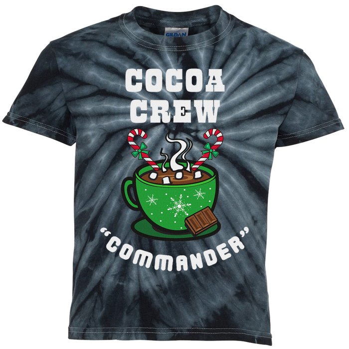 Cocoa Crew Commander Christmas Xmas Squad Picture Kids Tie-Dye T-Shirt