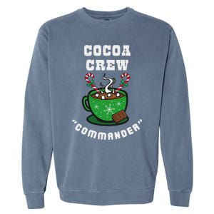 Cocoa Crew Commander Christmas Xmas Squad Picture Garment-Dyed Sweatshirt