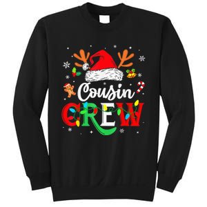 Christmas Cousin Crew Reindeer Santa Hat Lights Kid Teens Sweatshirt