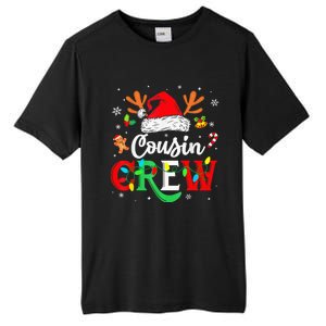 Christmas Cousin Crew Reindeer Santa Hat Lights Kid Teens Tall Fusion ChromaSoft Performance T-Shirt