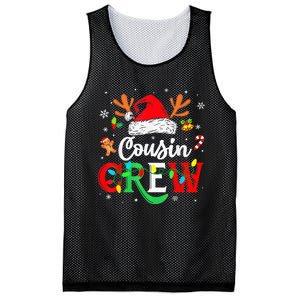 Christmas Cousin Crew Reindeer Santa Hat Lights Kid Teens Mesh Reversible Basketball Jersey Tank