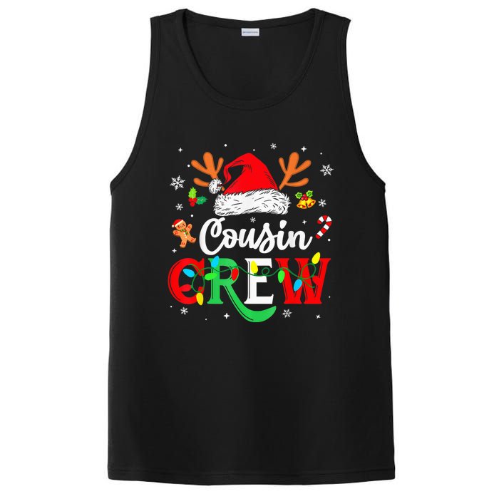 Christmas Cousin Crew Reindeer Santa Hat Lights Kid Teens PosiCharge Competitor Tank