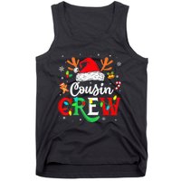 Christmas Cousin Crew Reindeer Santa Hat Lights Kid Teens Tank Top