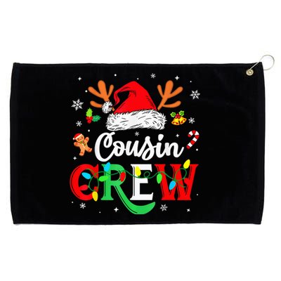 Christmas Cousin Crew Reindeer Santa Hat Lights Kid Teens Grommeted Golf Towel