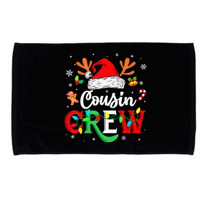 Christmas Cousin Crew Reindeer Santa Hat Lights Kid Teens Microfiber Hand Towel