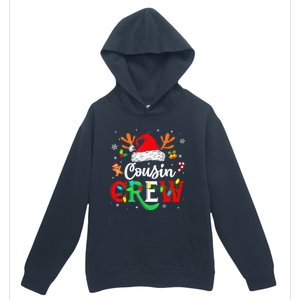 Christmas Cousin Crew Reindeer Santa Hat Lights Kid Teens Urban Pullover Hoodie