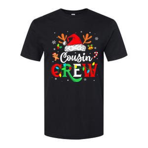 Christmas Cousin Crew Reindeer Santa Hat Lights Kid Teens Softstyle CVC T-Shirt