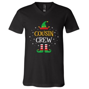 Cousin Crew  Cute Xmas Elf Party Pajama PJ Matching V-Neck T-Shirt