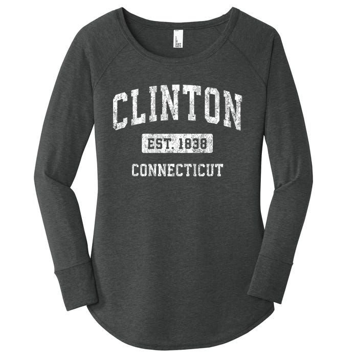 Clinton Connecticut Ct Vintage Sports Established Women's Perfect Tri Tunic Long Sleeve Shirt