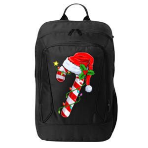 candy cane crew christmas lights family matching xmas  City Backpack