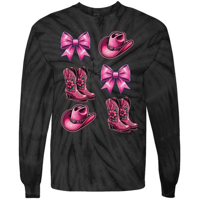 Coquette Cowgirl Tie-Dye Long Sleeve Shirt