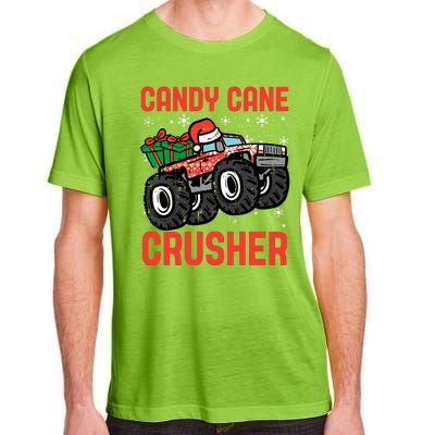 Candy Cane Crusher Christmas Monster Truck Adult ChromaSoft Performance T-Shirt