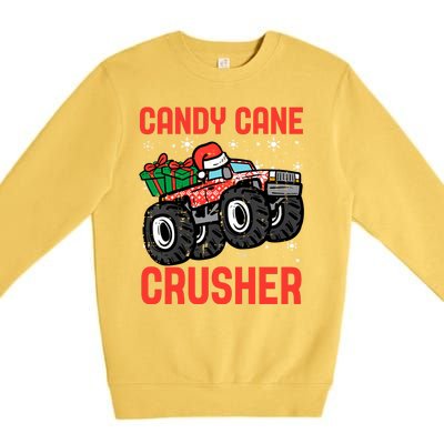 Candy Cane Crusher Christmas Monster Truck Premium Crewneck Sweatshirt