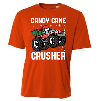 Candy Cane Crusher Christmas Monster Truck Cooling Performance Crew T-Shirt