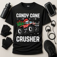 Candy Cane Crusher Christmas Monster Truck Performance Shirt