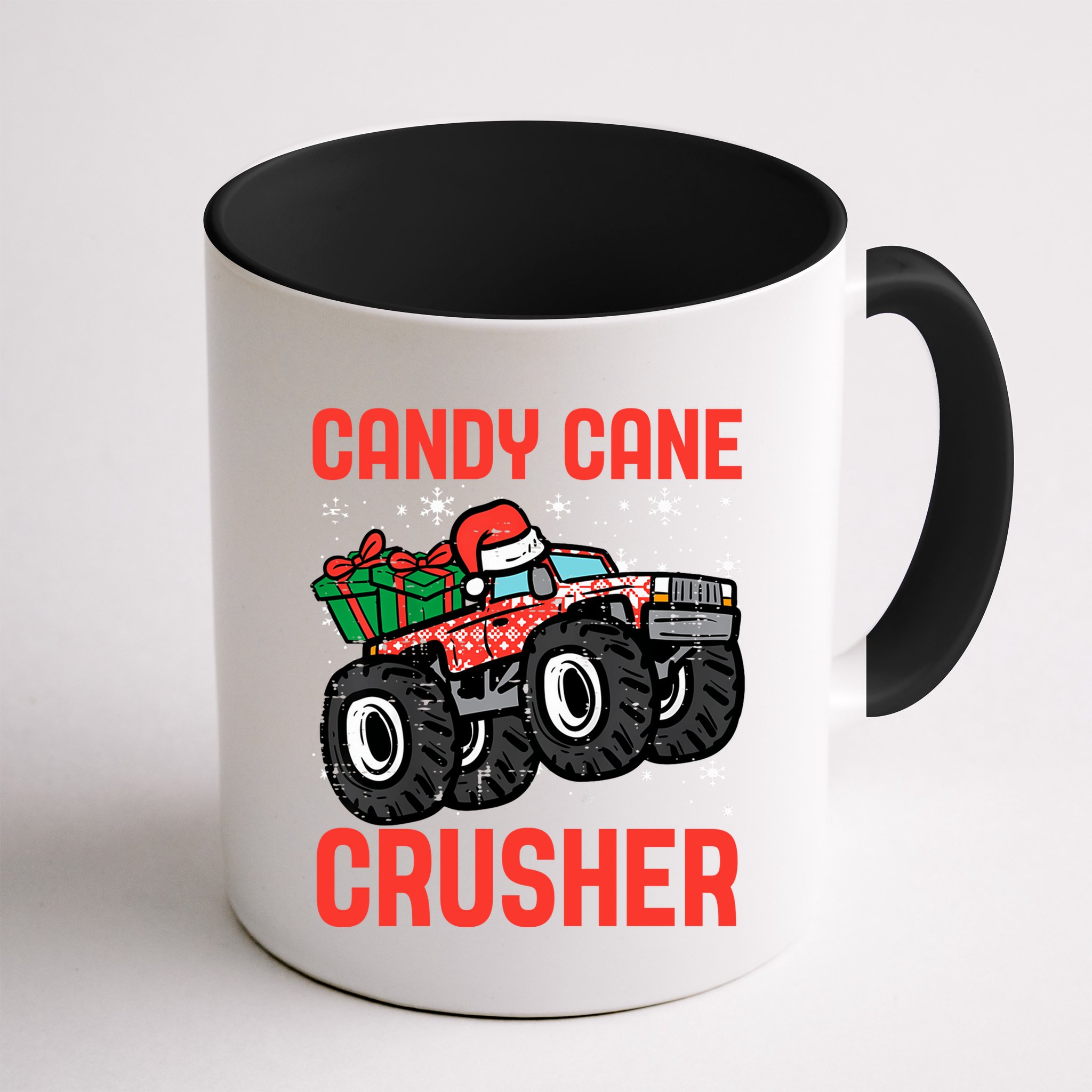 Candy Cane Crusher Christmas Monster Truck Mug