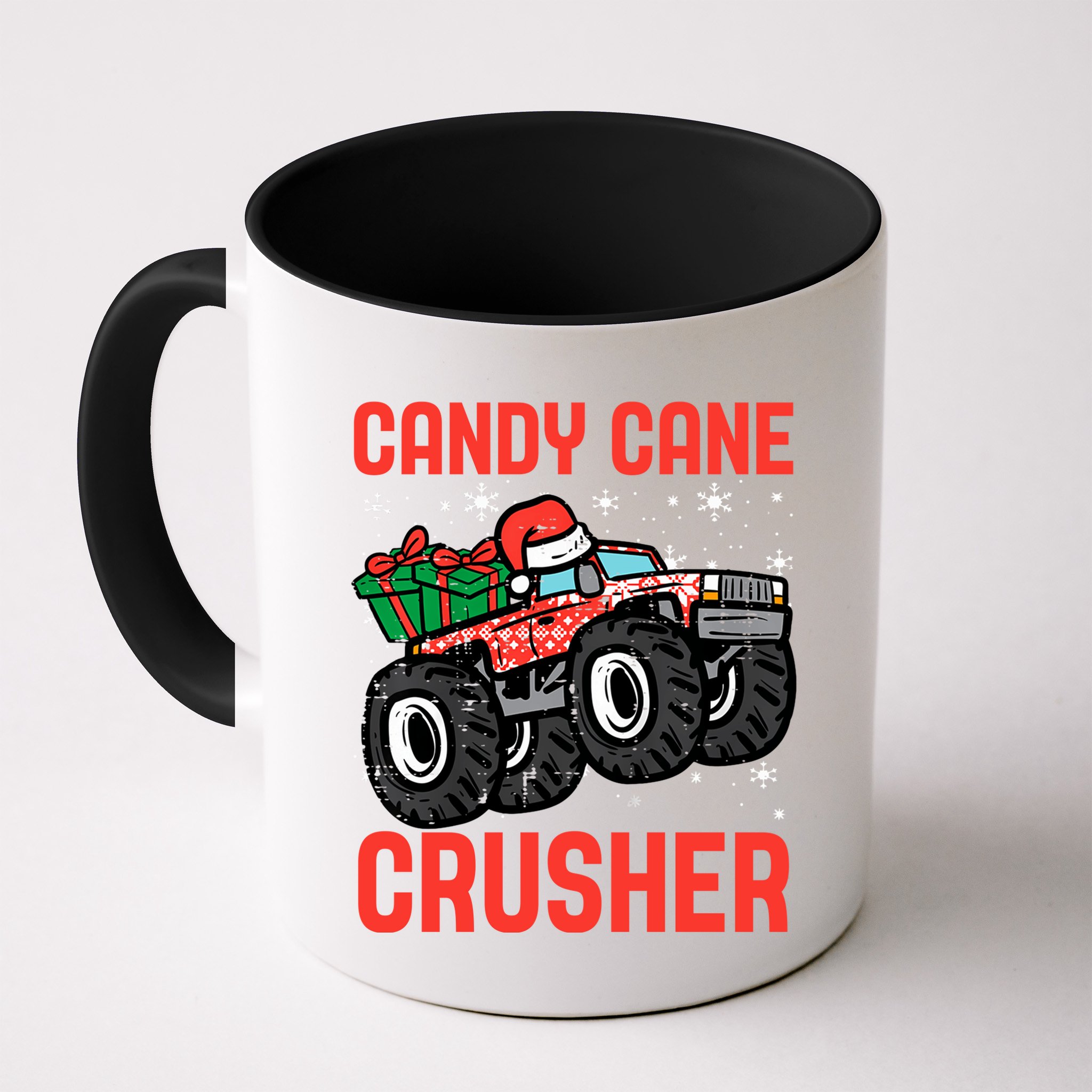 Candy Cane Crusher Christmas Monster Truck Mug