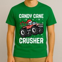 Candy Cane Crusher Christmas Monster Truck T-Shirt