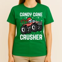 Candy Cane Crusher Christmas Monster Truck T-Shirt