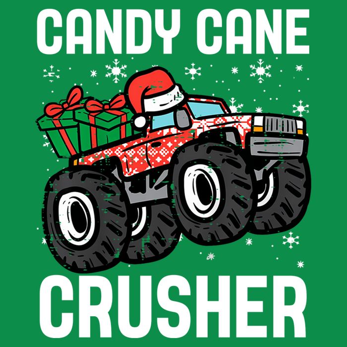 Candy Cane Crusher Christmas Monster Truck T-Shirt