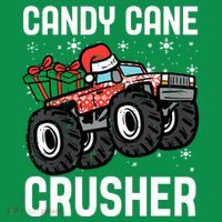 Candy Cane Crusher Christmas Monster Truck Tall T-Shirt