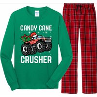 Candy Cane Crusher Christmas Monster Truck Long Sleeve Pajama Set