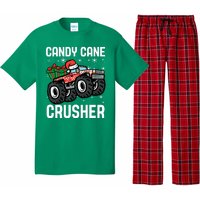 Candy Cane Crusher Christmas Monster Truck Pajama Set