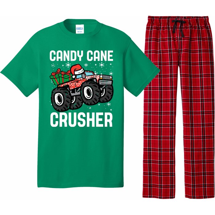 Candy Cane Crusher Christmas Monster Truck Pajama Set