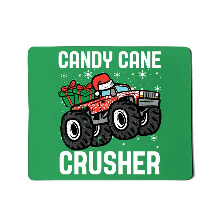 Candy Cane Crusher Christmas Monster Truck Mousepad