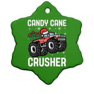 Candy Cane Crusher Christmas Monster Truck Ceramic Star Ornament