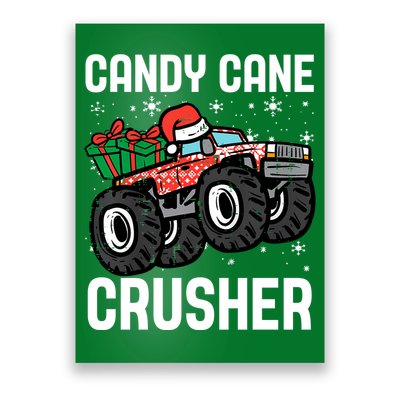 Candy Cane Crusher Christmas Monster Truck Poster