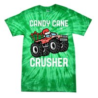 Candy Cane Crusher Christmas Monster Truck Tie-Dye T-Shirt