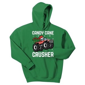 Candy Cane Crusher Christmas Monster Truck Kids Hoodie