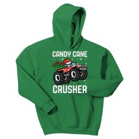 Candy Cane Crusher Christmas Monster Truck Kids Hoodie